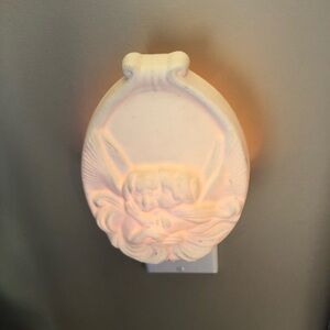 Vtg Ceramic Starry Nights Angel Night Light